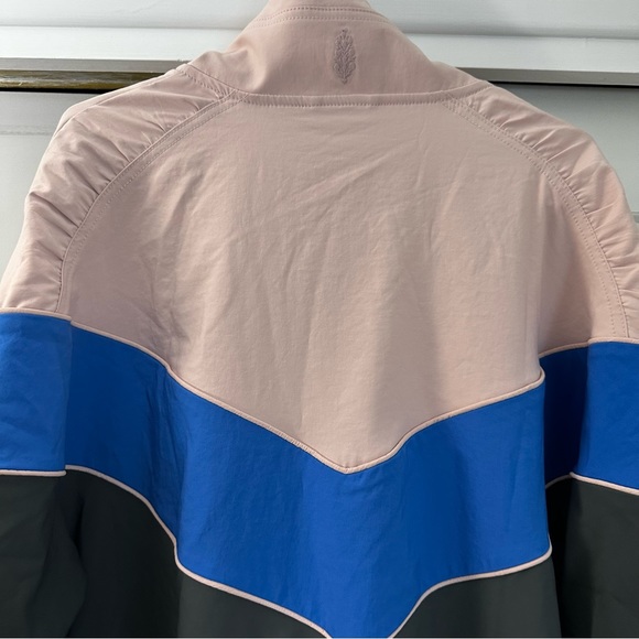 Free People Movement Walk The Line Colorblock Pullover in Blue/Pink Small - Picture 7 of 8